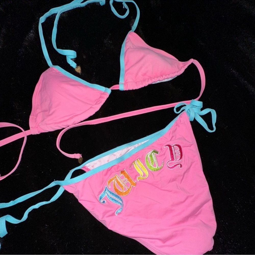 Juicy Couture Pink and Blue Bikini